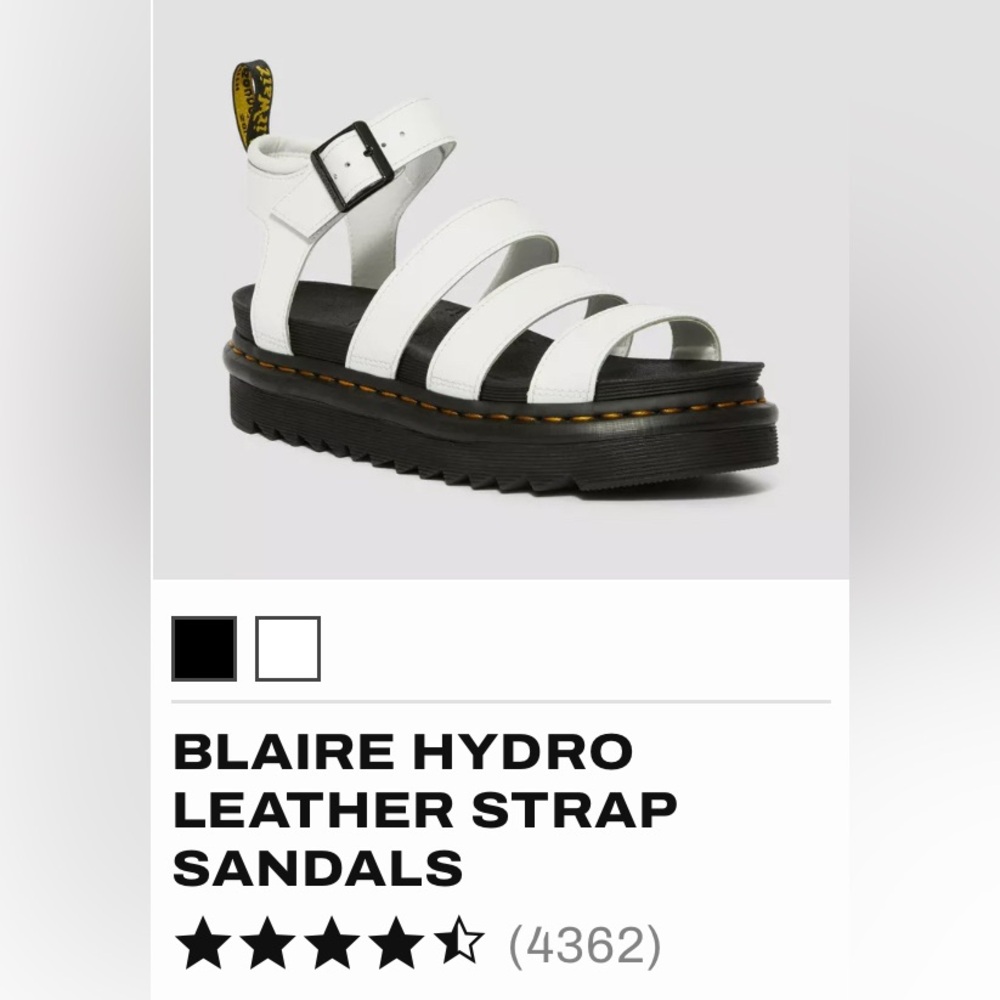 Dr. Martens White Strap Blaire Hydro platform Sandals